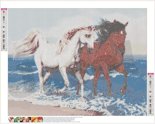 Image of Jasol Diamond Painting Kit, 40x30 Cms, Full Drill, 5D Crystals, Home Wall Decor Gift Set (Sea Horse J40058)