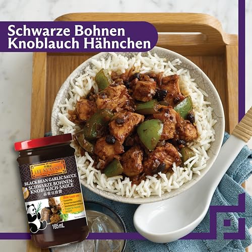 Lee Kum Kee Schwarze Bohnen-Knoblauch-Sauce – Würzsauce aus schwarzer Bohnenpaste und Knoblauch – 6 x 165 ml
