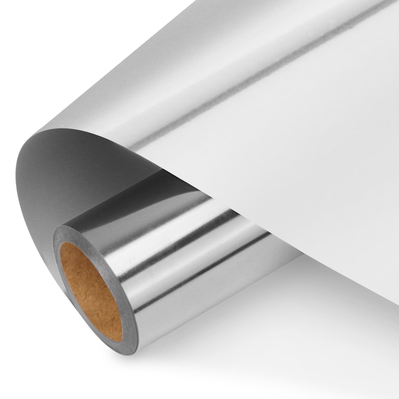 Pellicola Autoadesiva Olografica Per Plotter, Argento Metallizzato - Vinile Permanente 30,5x200 Cm Per Decorazioni Fai Da Te