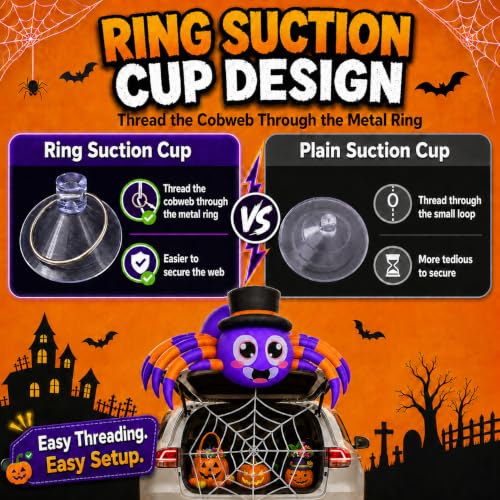 Aufblasbare Halloween-Spinne mit Netz für Auto und SUV, 1,5 m – Bild 5