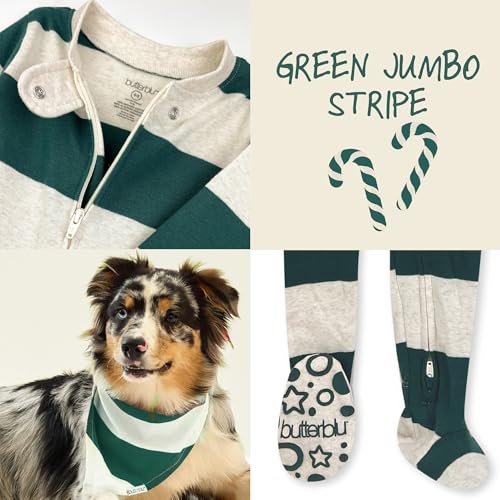 Image of Butterblu Family Jammies Matching Holiday Christmas Pajama Sets | GOTS Certified Organic Cotton for Baby, Toddler, Kids, Adults, and Pets, with Pockets, Perfect for Family Photos