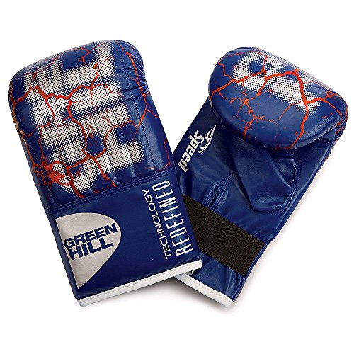 GREEN HILL Guanti da Sacco Speed Neri Boxe Pugilato Bag Gloves Fit (Blu, L)