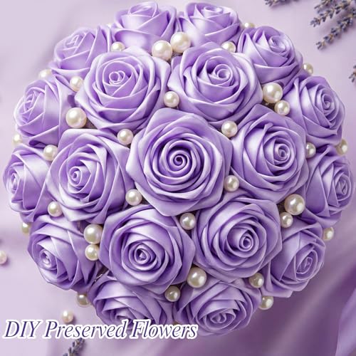 Image of woric Light Purple Ribbon 1 1 /2 Inch 50 Yards Solid Fabric Lavender Satin Ribbon for Flower Bouquet Gift Wrapping Wedding Party Vase Decorations