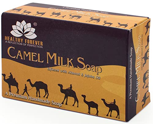 Healthy Forever Camel Milk Soap with Almond, Jojoba And Vitamin-E Essential Oil For Women, Men Protects From Sun Damage, Remove Dead Skin Cells, Even Skin Tone, Regenerate Skin- 120gm (PACK OF 1)