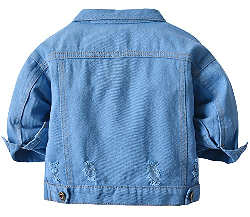 QZH.DUAO Baby Girls Long Sleeve Tie-dye Denim Coat, 6 Months - 8 Years2