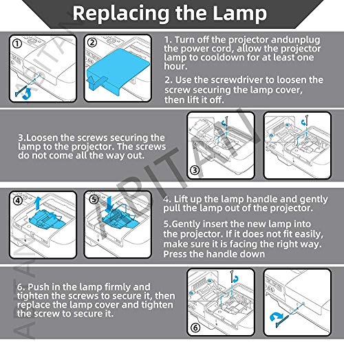 Image of ABITAN Projector Lamp for ELPLP88 /V13H010L88 Epson Powerlite Home Cinema 2045 2040 1040 740HD 640 EX3240 EX7240 EX5240 EX9200 Power Lite 97H 98H 99WH S27 X27 VS240 Replacement Bulb with Housing.