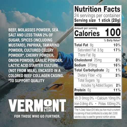 Vermont Smoke & Cure BBQ Beef Sticks - Healthy Protein Meat Snacks with BBQ Flavor - On the Go Healthier Snack for Adults & Kids - Portable Meat Snack- 24 Count - image 8