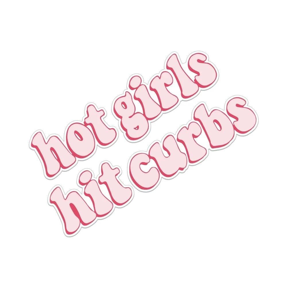 Hot Girls Hit Curbs Bumper Sticker Waterproof Vinyl Decals Decoration for Car Window Side Body Motorcycle Styling(3pcs)
