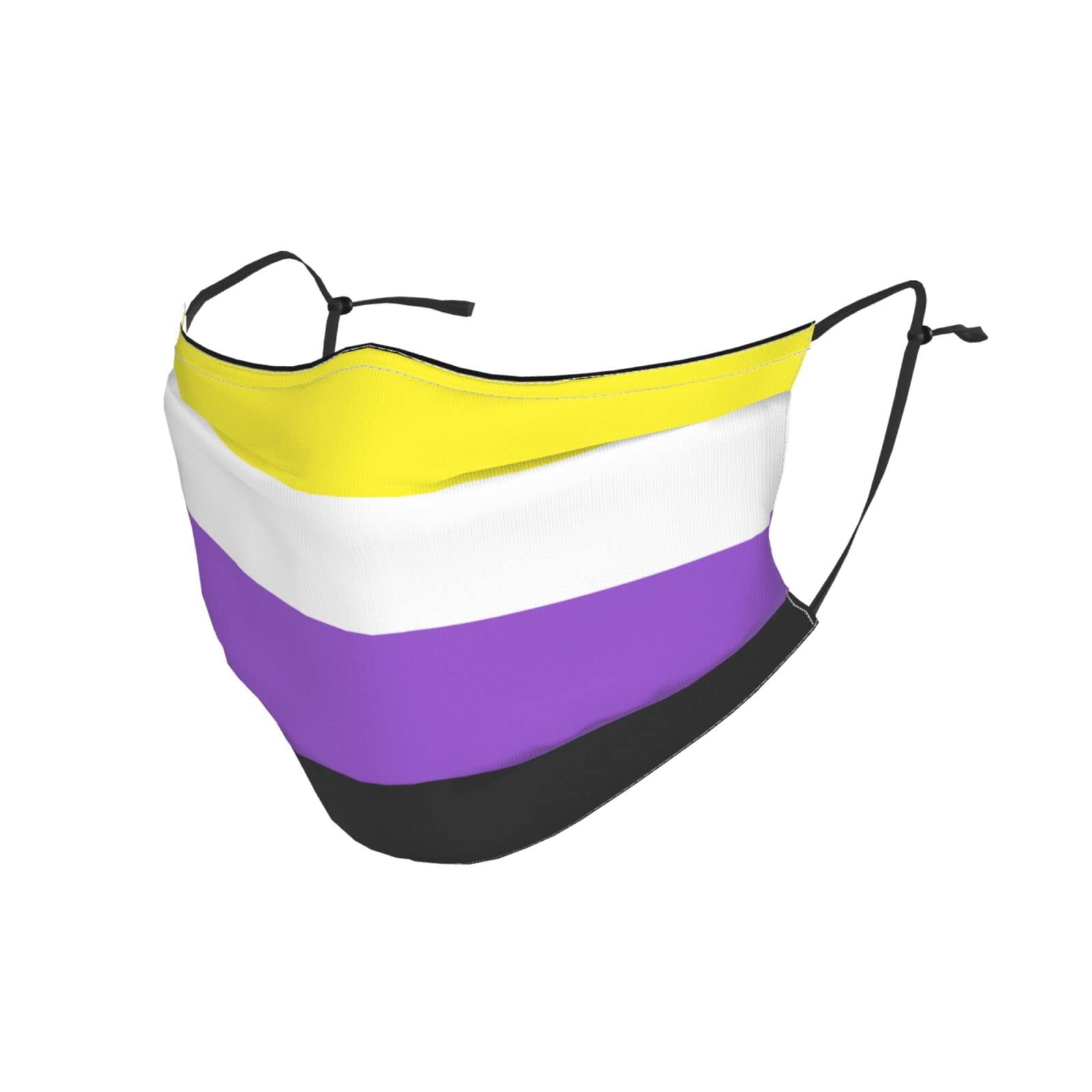 Nonbinary Pride Flag LGBTQ Face Mask Adult Dust Washable Reusable with Filters Black