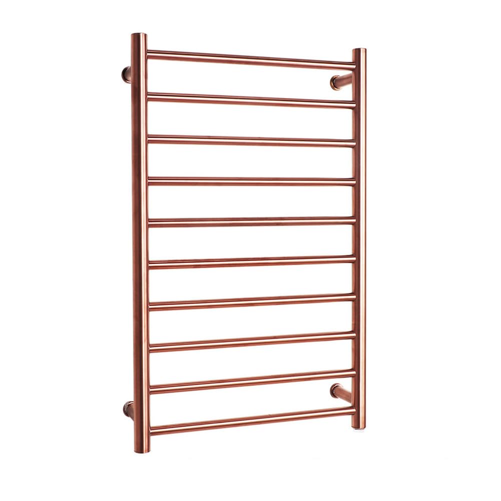 Radiador Toallero Eléctrico, Calentador de Toallas Baño de Pared 10 Bares, Secatoallas Electrico Acero Inoxidable con Temperatura Constante Inteligente,A Rose Gold,Plug In
