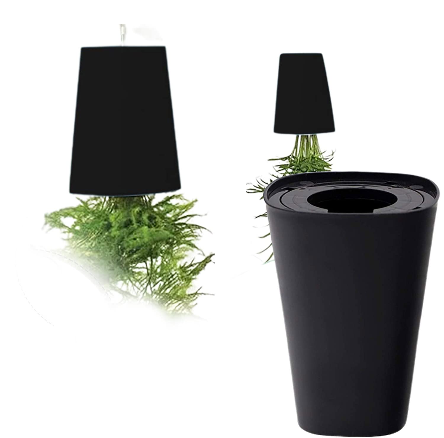 Blossomlife Black Indoor Upside Down Planter Hanging Planters Plant Hanger Hanging Pots Plant Holder Hanging Baskets For Plants Home Decor (Black)