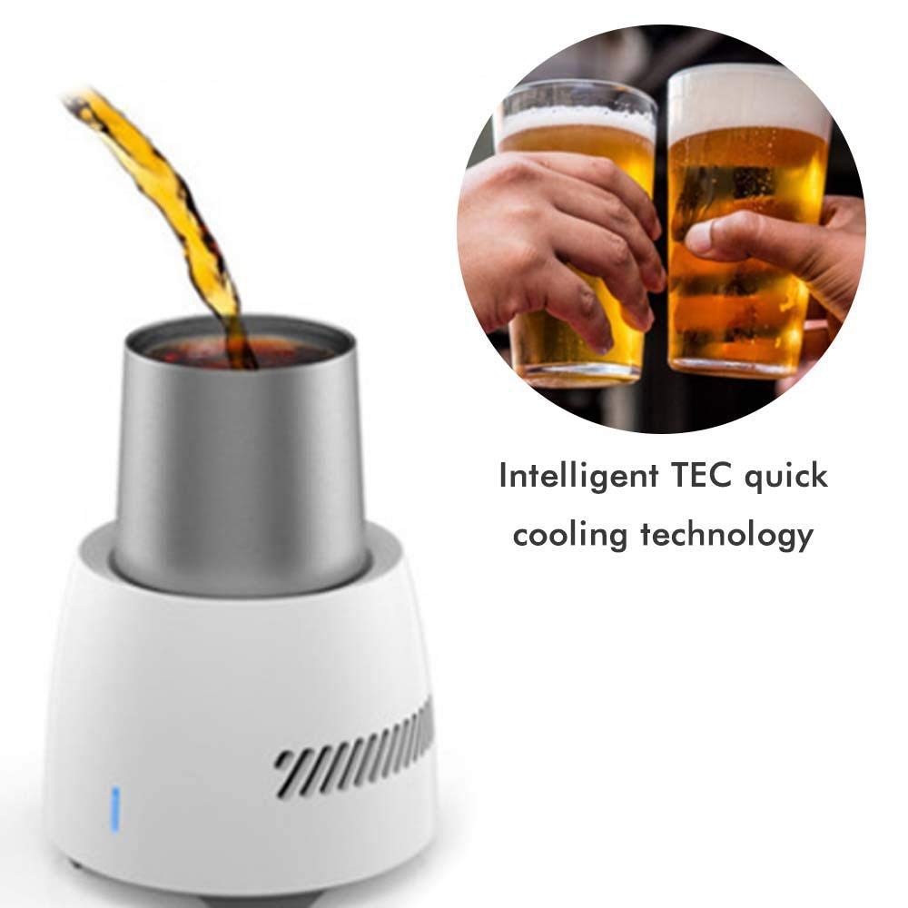 Enfriador Rápido de Vino, Mini Refrigerador de Botella Eléctrico, Copa De Enfriamiento para Botellas de Vino o champán, Cerveza Helada, Bebidas Portátil para El Hogar, Oficina, Viajes-Negro