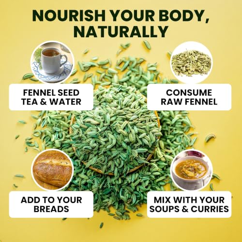 Image of Pure Tree Certified Organic Fennel Seeds | 5 Kg / 5000 g | Saunf, Variyali | Perumjeerakam Whole Spices Sombu Whole | Fennel seeds Saunf | Organic Saunf Rich Flavour Sombu