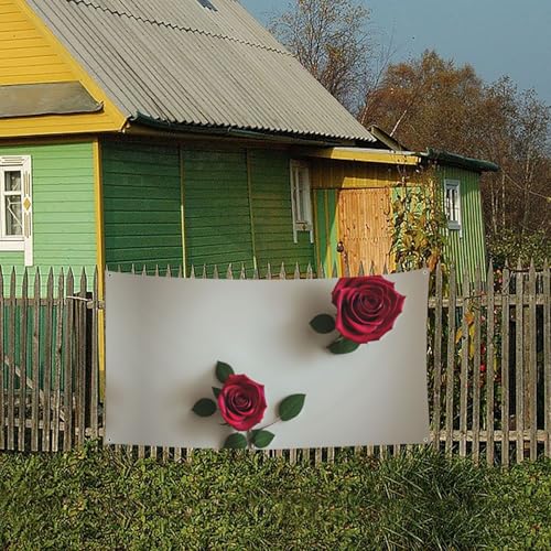 MINDBBDFJ Roses Print Banners And Signs For Outdoor/Indoor,Personalized Banner Customizable Parties Halloween Banner (180x90cm)4