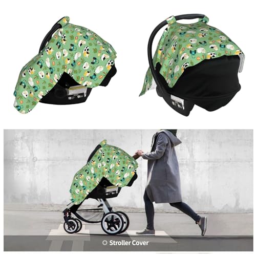 Image of Funny Cow in Farm Yard Baby Car Seat Canopy Nursing Cover for Newborn Car Seat Breastfeeding Covers Blanket Newborn Shower Gift