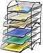 Simple Houseware 3-Tier Stackable and Sliding Desktop Document Letter Tray Organizer, Black