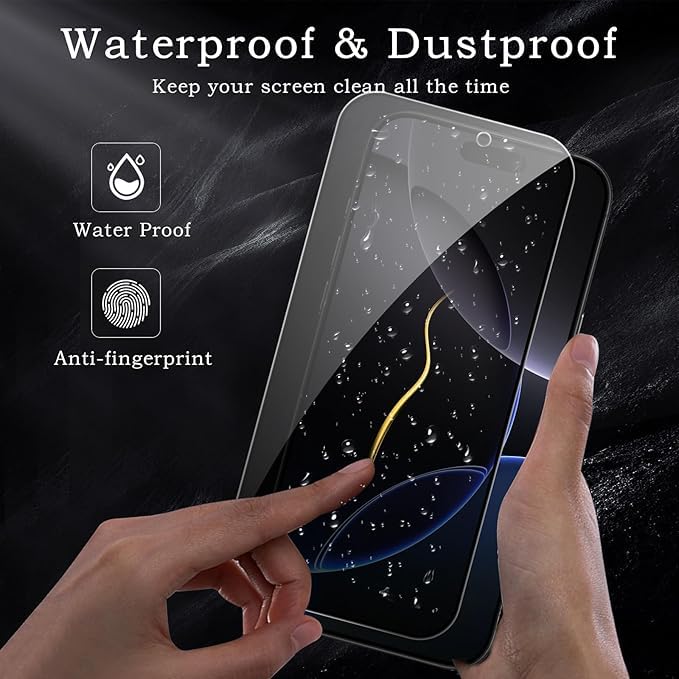 Image of [ 2+2 Pack Privacy Screen Protecor for iPhone 17 Pro Anti-Spy Shatterproof Tempered Glass with Camera Lens Tempered Glass 9H Hardness Bubble Free Anti-Glare Case Friendly