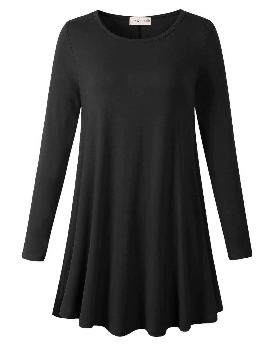 LARACEPlus Size Tunic Tops Long Sleeve Shirts for Women Swing Flowy Loose Fit Clothes for Leggings