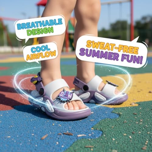 Image of GLJ Kids Comfort Clogs Sandals for Boy and Girl, 1 to 14 Years, Two-Strap Design, Easy to Wear Slip On, Dust and Waterproof, 1100