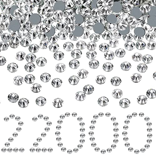 Image of 22000 Pcs Hotfix Rhinestone Bulk Crystal Iron on Flat Back Nail Gems Hot Fix Round Glass Rhinestones for Bedazzling DIY Crafts Clothes Shoes Supplies Decoration 2.7-2.9mm(SS10, Clear)