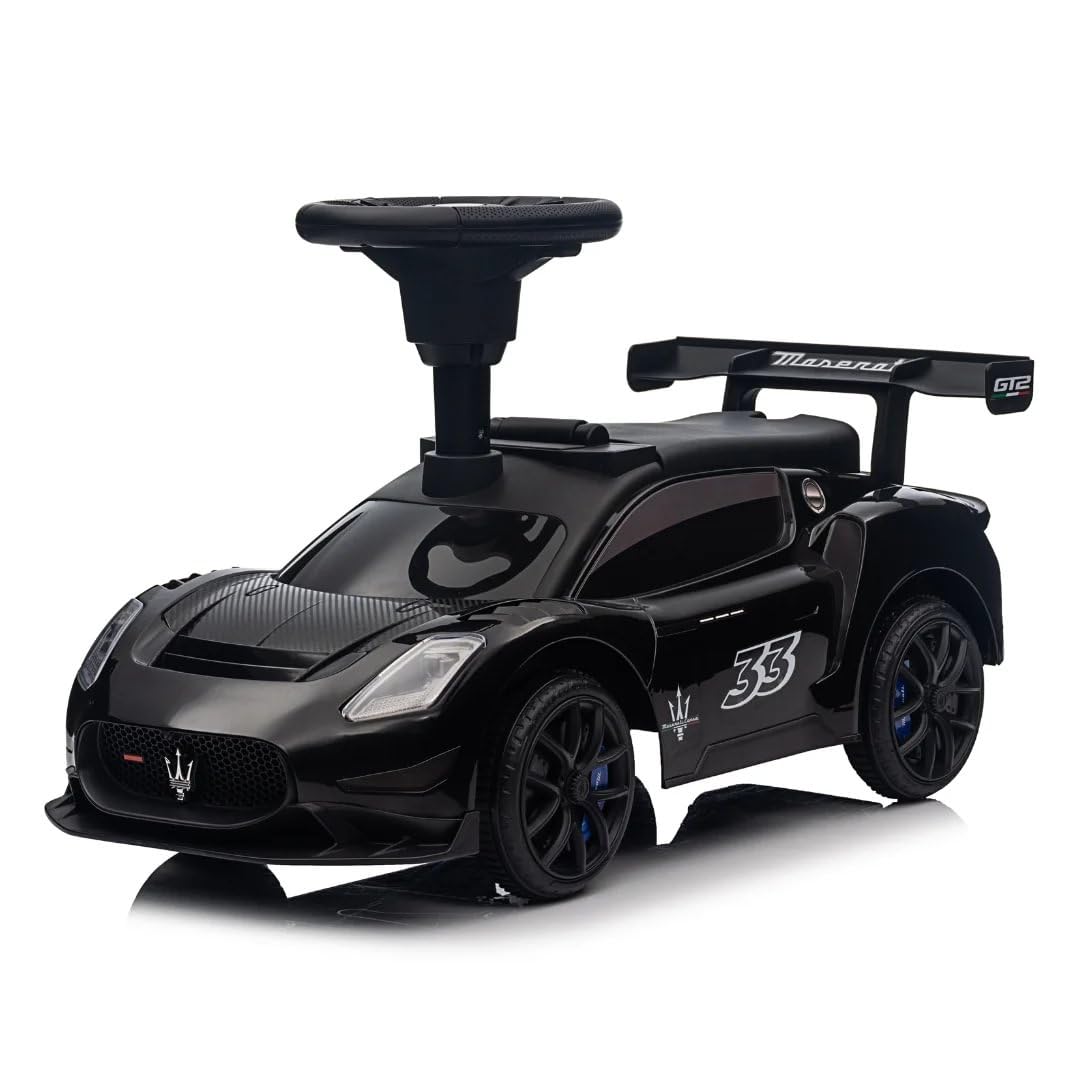 Maserati GT2 Toboggan 1-3 ans avec klaxon pour garçons et filles Noir