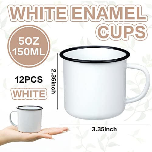Set de 12 tazas mini de esmalte para café 5 oz miniatura 2