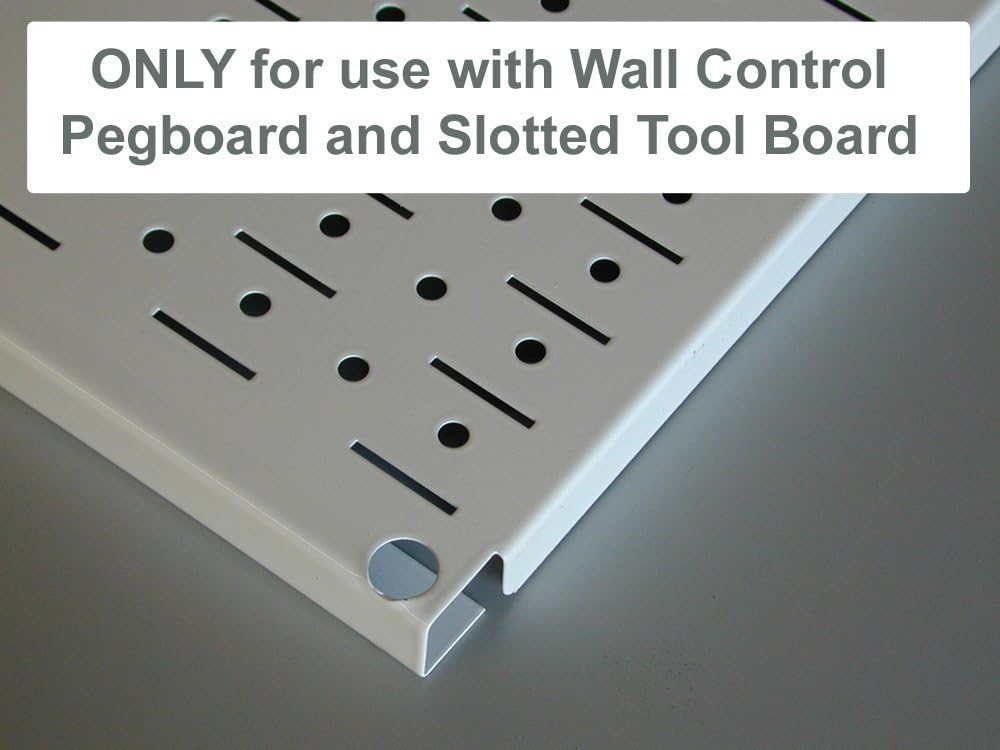 (Black) - Wall Control Pegboard Shelf 30cm Deep Pegboard Shelf Assembly for Wall Control Pegboard and Slotted Tool Board - Black - Image 3