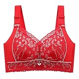 MOONBADI Dirndl Damen Rot Damen BH Ohne Bügel Spitzen Softschalen BH Minimizer BHS Push Up Tshirt BH BH Damen Push up 120E