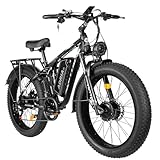 PHNHOLUN TUTTIO Electric-Bike for Adults-Men, 210NM Dual-Motor-Ebike, 52V Hunting-Ebike, Long Range Dirtbike, 26