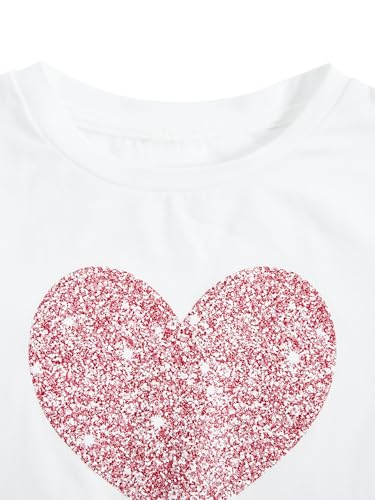 SweatyRocks Girl's Heart Graphic Tees Cute Short Sleeve Crew Neck Casual Summer Tops4