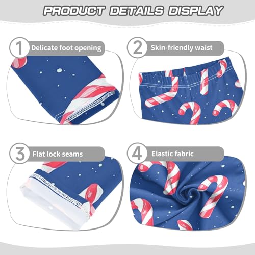 ZZKKO Girls Leggings Candy Cane Toddler Girls Clothes Leggings for Girls Toddler Girls Leggings 3-4T3
