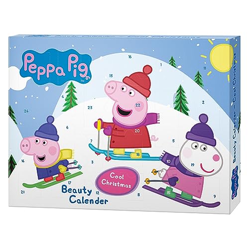 KTN Peppa Pig - Calendario de baño y diversión, Navidad fresca, calendario de Adviento lleno de cosméticos y productos para el cuidado