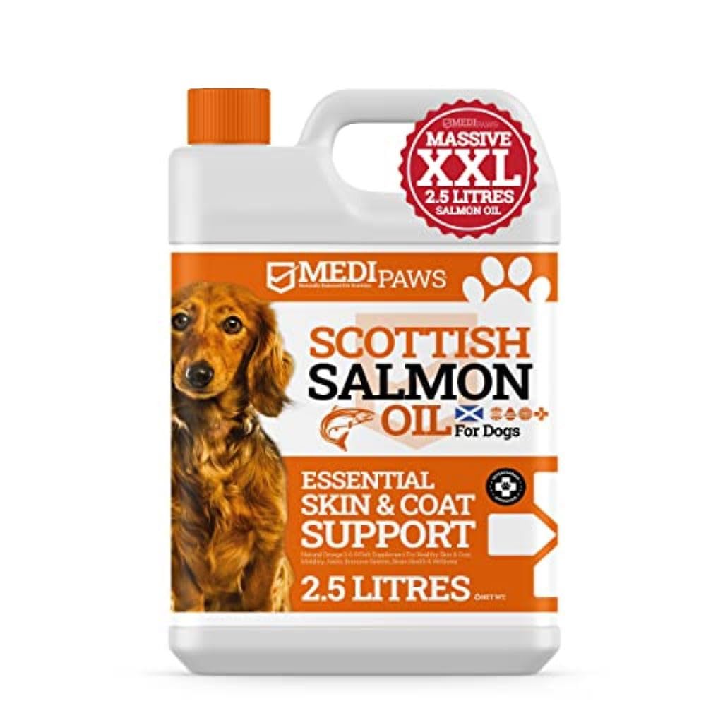 MediPaws Scottish Salmon Oil For Dogs, Cats, Horse, Ferret & Pet - Pure Omega 3, 6 & 9 Fish Oil Food Treats Dog Supplement for Natural Coat, Immune Support, Itchy Skin, Joint & Brain Health