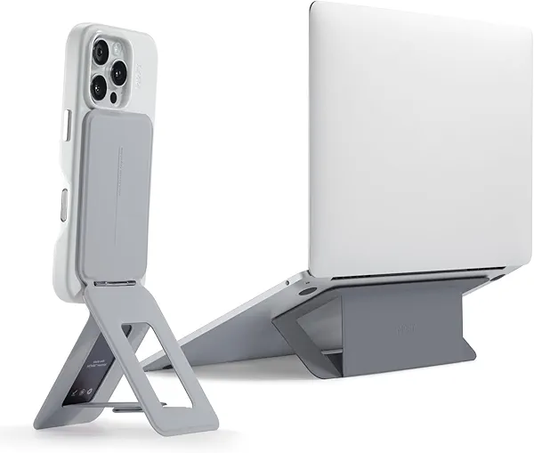 MOFT Adhesive Airflow Laptop Stand Cool Grey & Magnetic Wallet Stand Cement