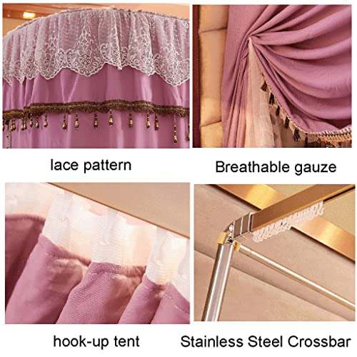 Ciel de lit double couche coupe-vent moustiquaire sur pied structure en U - 7