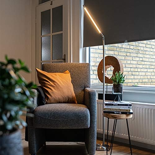 Qazqa QAZQA - Moderne vloerlamp Staal | Zilver incl. LED - Berdien | Dimmer | Dimbaar | Woonkamer - Staal Langwerpig - (niet vervangbare) led LED inbegrepen - Max. 1 x 6 Watt photo 2