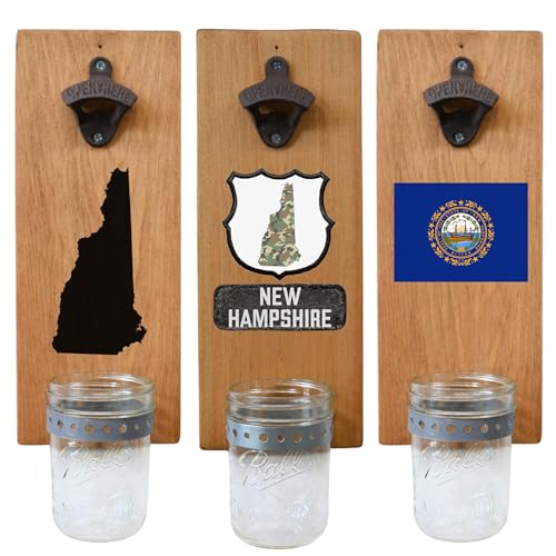 New Hampshire Bottle Opener With State Flag or Map Graphic