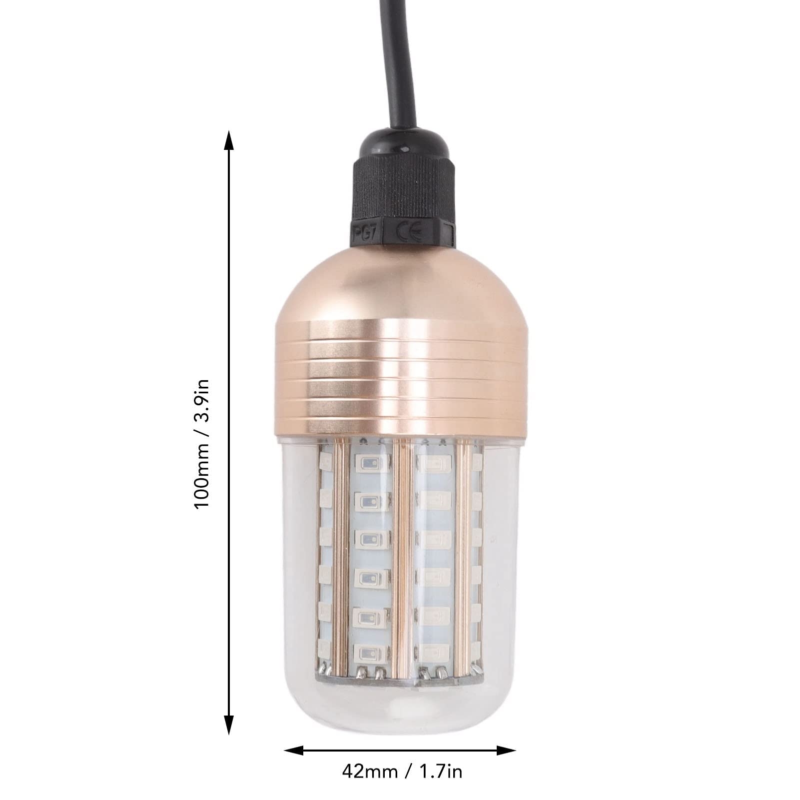 Luz LED para Pesca Submarina, 3000lm 30W IP68 Lámpara Impermeable Luz Verde 360 ​​grados Iluminación Subacuática Integral para Peces Caída Profunda Colección de Subacuática(#1)