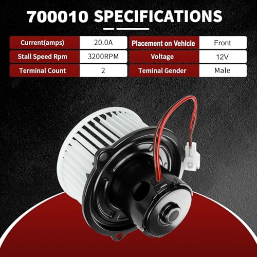 Image of Vetmor HVAC Heater Blower Motor Front 700010 Fits for 1994-2002 Dodge Ram 1500 2500 2500, for 1993-1998 Jeep Grand Cherokee, Automotive Replacement Blower Motor with Fan, Replaces# 5015866AA