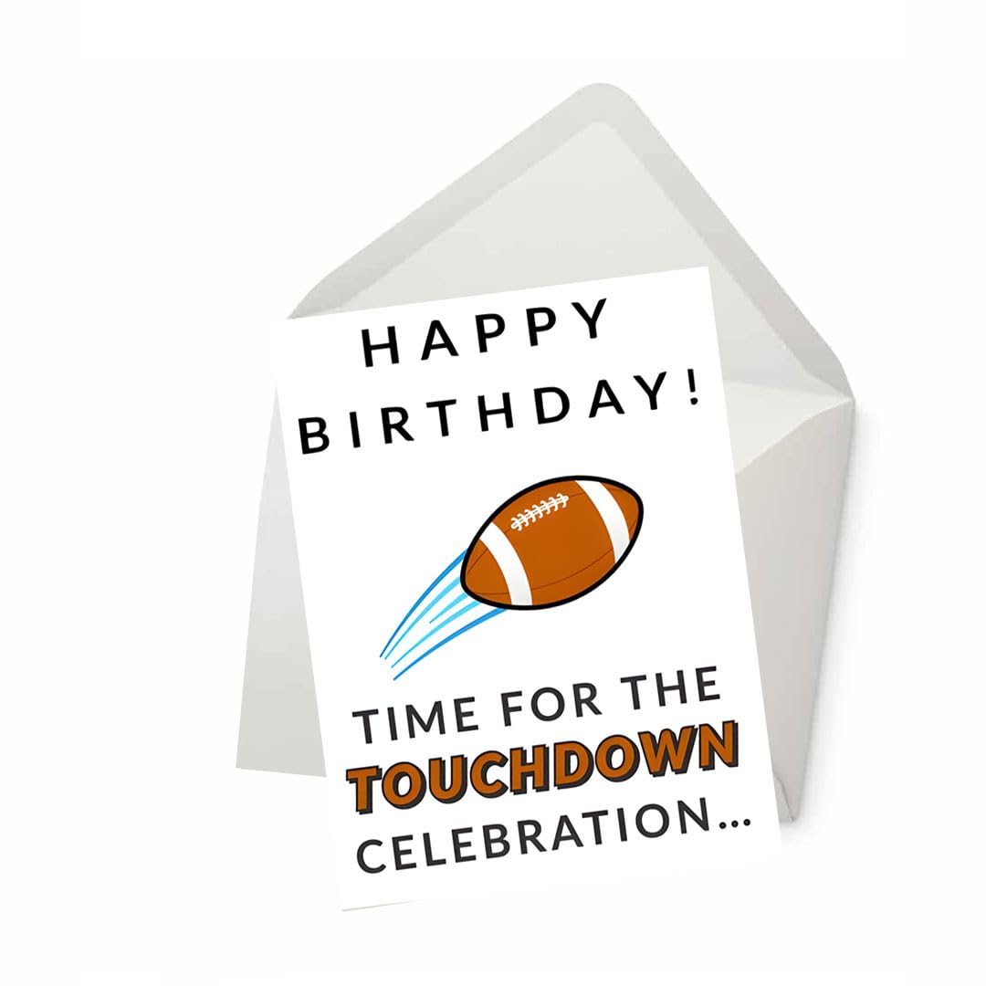 Touchdown Celebration, Football Birthday Card Funny Card for Wife Husband Boyfriend Girlfriend Mom Dad, Card for Him Her Friend Brother Sister, Funny