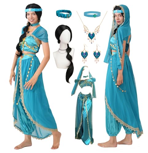 Akokvlar 8pcs Arabian Princess Costume for Women Adult Dress with...