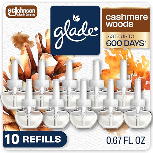 Glade PlugIns Refills Air Freshener, Scented and Essential Oils for Home and Bathroom, Cashmere...