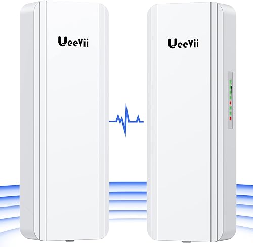 Puente inalámbrico de doble banda, 2.4 GHz y 5.8 GHz punto a punto WiFi CPE para exteriores con puerto Gigabit Ethernet de alta velocidad, antena de