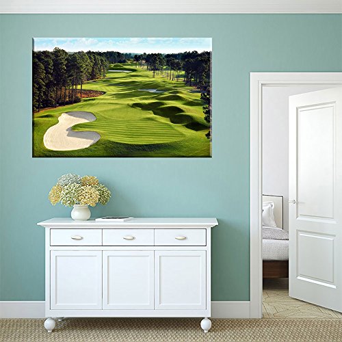 Amemny Golf Course Landscape Paintings On Canvas Green Lawn Contemporary Wall Art Giclee Framed Landscape Artwork Hd Printed Picture To Photo Decor For Living Room(36''Wx24''H) #TOP1
