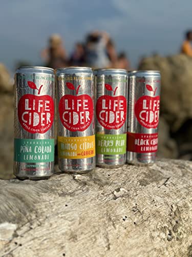Life Cider Sparkling Apple Cider Vinegar Lemonade - 12 Pk - Premium Ingredients - Functional Health Beverage - Immunity Vitamins And 84 Trace Minerals - 12 Oz Cans (Mixed Case - 4 Flavors, 12-Pack) #TOP3