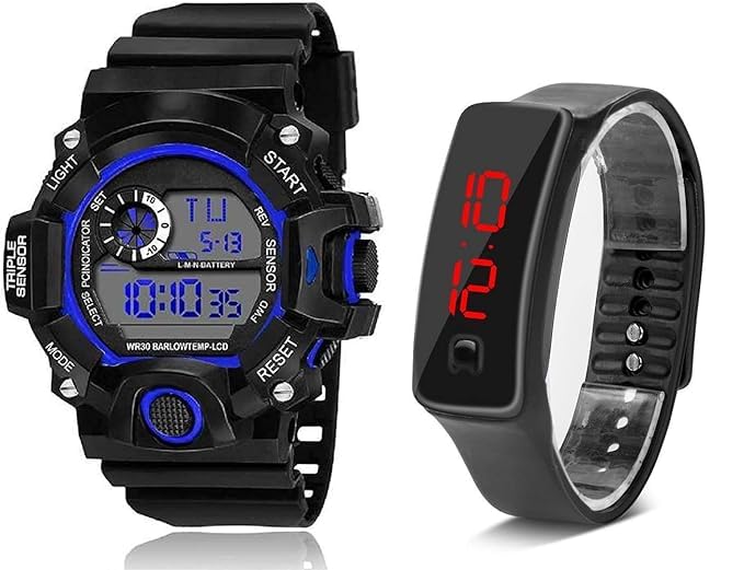 Digital Black Dial Silicone Led Boys Watch for Boys Kids Combo (Pack of 2)-image-44