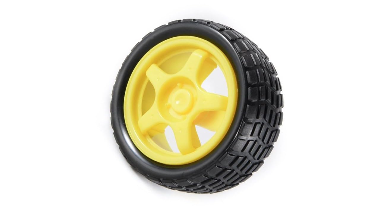 1pc 65mm BO WHEEL RUBBER TYRE FOR TT BO GEAR MOTOR DIY SMART ROBOTIC RC CAR | 65 mm Lightweight Plastic BO Wheels Rubber Tyre for BO Motors Tires Smart Car Line Following Robot Electronics Hobby Projects-image-6