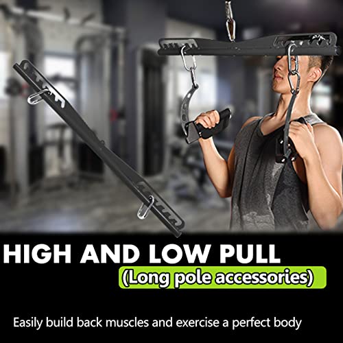 Image of Adjustable Lat Pull down Bar, Cable Machine Attachments for Gym, Home Gym Fitness T-bar Row Pulldown Attachments, Lat Pull Down Machine Wide Grip Neutral Grip Handle