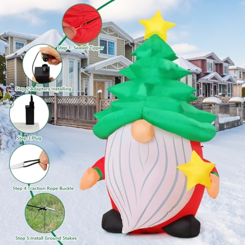 Aufblasbarer Weihnachtswichtel mit Baum – 150 cm – Bild 6