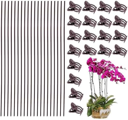20 Tuteurs Pour Plantes Intérieur Avec Clips Et Tubes D'Extension - Kit 90 Pièces
